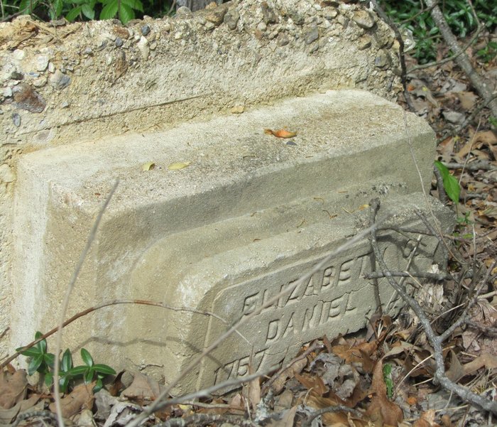 Elizabeth Calloway Daniel headstone at Ridgeville Cemetery
